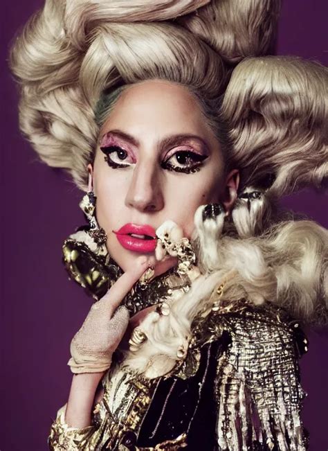 Lady Gaga Photoshoot Styled By Nick Knight Posing Stable Diffusion