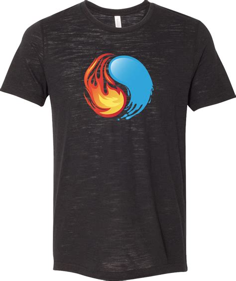 Yin Yang Fire And Water Burnout Yoga Shirt Yin Yang Fire And Water