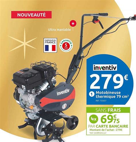 Promo Motobineuse Thermique Cm Inventiv Chez Mr Bricolage