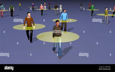 crowd  people walking  maintaining safe physical distance