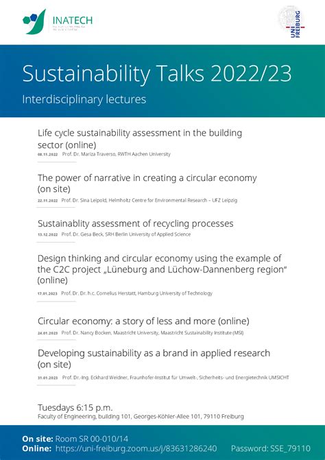 Sustainability Talks Im Wintersemester