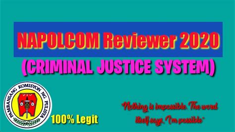 Napolcom Criminal Justice System 2020 Youtube