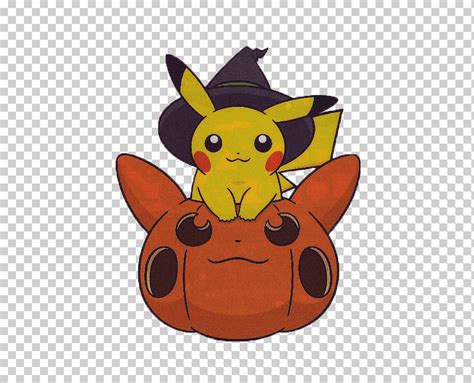 Pikachu Pokémon Raichu Pichu Eevee Noche De Halloween Naranja