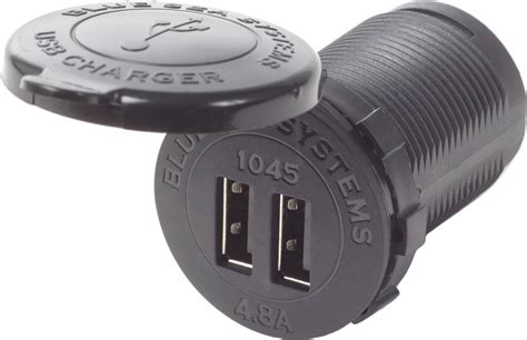 12/24V DC Dual USB Charger 4.8A with Intelligent Device Recognition - Blue Sea Systems