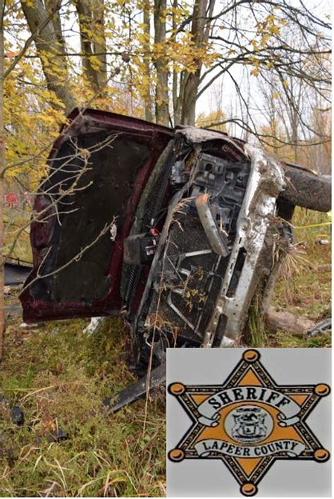 Man Dead After Vehicle Goes Airborne Hits Trees In Lapeer County Crash