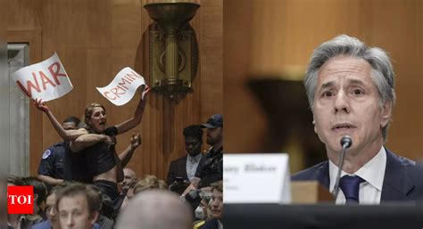 Anti War Protesters Interrupt Blinken Repeatedly During The Senate