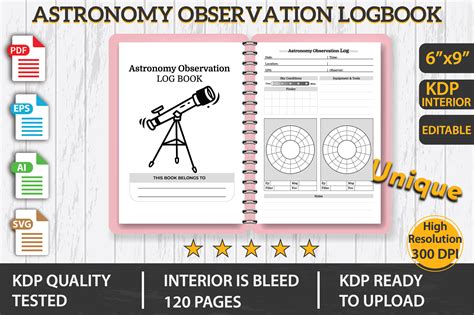 Astronomy Observation Log Book Graphic By Handybooks Creative Fabrica