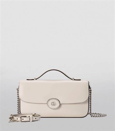 Gucci White Small Leather Petite Gg Shoulder Bag Harrods Uk