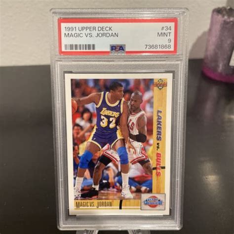 Upper Deck Michael Jordan Vs Magic Johnson Card Psa Mint