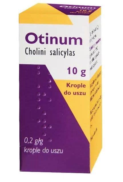 Otinum 200 mg g krople do uszu import Forf Litwa 10g Ból ucha