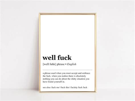 Fuck Definitions Decor Set PRINTABLES Funny Office Definitions Office Wall Art Funny Work From