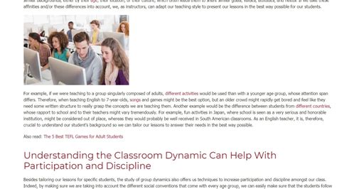 Why Understanding The Group Dynamics Of An Esl Classroom Is Important