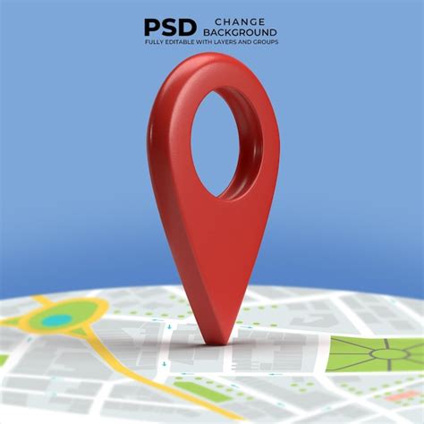 Premium PSD PSD 3D Location Icon GPS Map