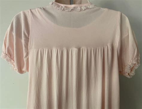 S Pink Peignoir Set Two Piece Lingerie Set Petite Above The Knee Sleeveless Nightgown With