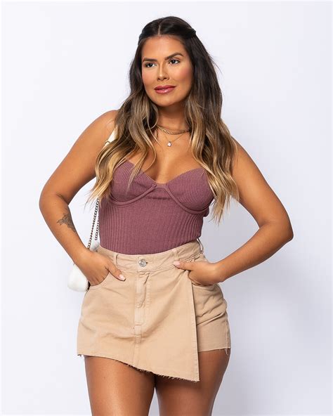 Short Saia Jeans Nude Ateli Vallentina Moda Feminina