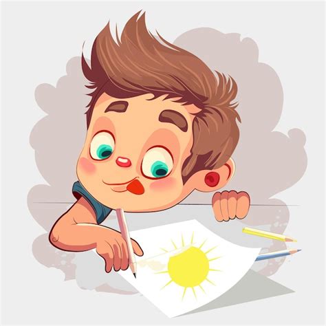 Ni A Dibujando Sol En Papel Vector Premi Premium Vector Freepik The