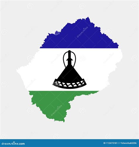 Territorio Y Bandera De Lesotho Ilustraci N Del Vector Ilustraci N Del