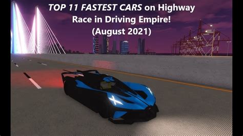 Top Fastest Cars On Highway Race In Driving Empire Outdated Youtube