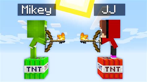 Jj Tnt Block Vs Mikey Tnt Block Survival Battle In Minecraft Challenge