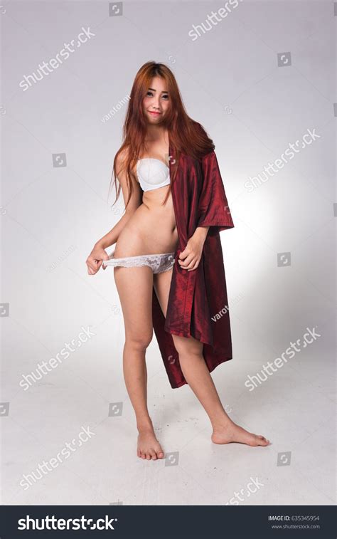 Sexy Asian Woman White Lingerie On Stock Photo Shutterstock