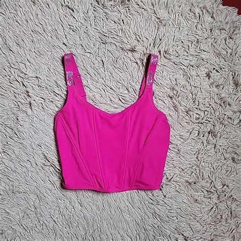 Barbie The Movie Hot Pink Corset Crop Top Size Medium Gem