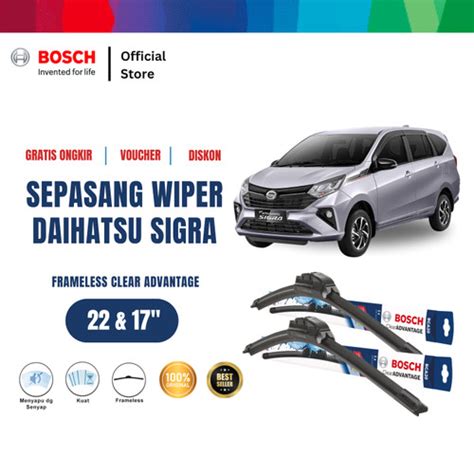 Promo Bosch Wiper Mobil Daihatsu Sigra Frameless Clear 22 Dan 17