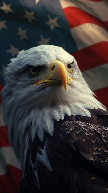 Día de la Independencia de Estados Unidos Águila volando bandera de