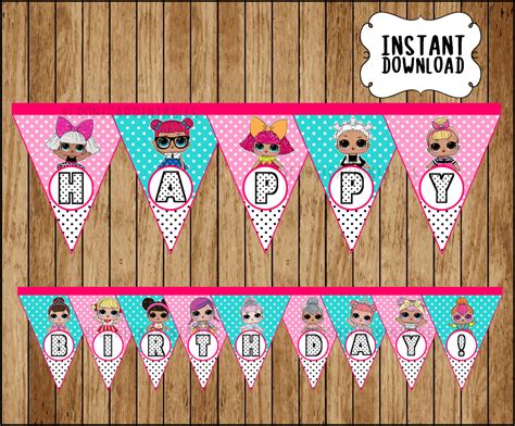 Lol Surprise Dolls Banner Printable Lol Dolls Party Banner Lol