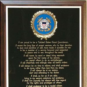 USCG / United States Coast Guard Creed Plaque Nice Patriotic Gift or ...