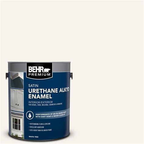 Behr Premium Gal Yl W Polar Bear Urethane Alkyd Satin Enamel