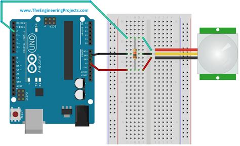 Interfacing PIR sensor with Arduino - The Engineering Projects