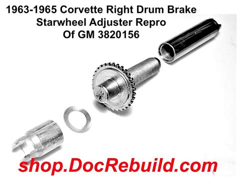1963 1965 Corvette Right Drum Brake Star Wheel Adjuster Repro Of Gm 3820156