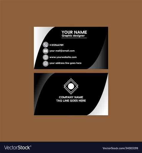 Unique business card design with graphic Vector Image