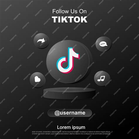 Premium Vector Follow Us On Tiktok Social Media Square Banner With 3d