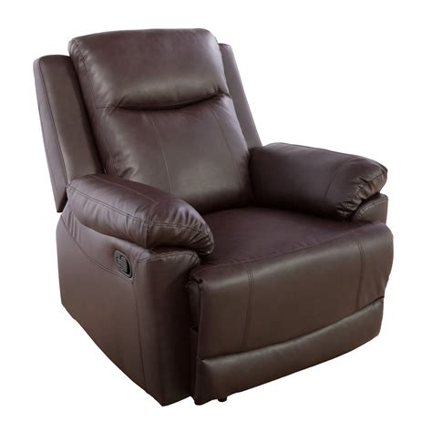 TrumanPick Manual PU Leather Recliner Chair Overstuffed Recliner Sofa