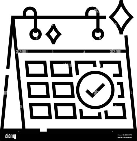 Schedule Release Line Icon Concept Sign Outline Vector Illustration