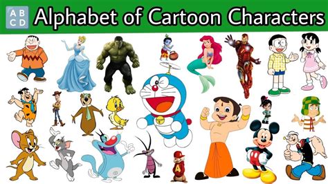 Cartoon Characters Alphabet Abcd Of Cartoon Characters Abcd A To Z