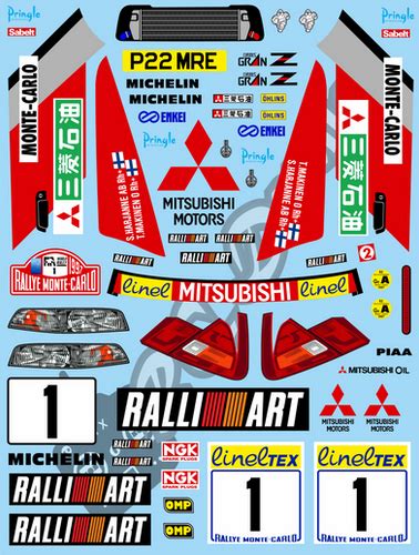 110 Decal Rally Set Mitsubishi Lancer Evo Iv 1997 Rcdecals