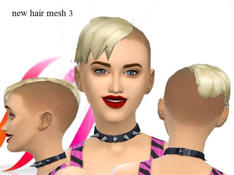 The Sims Resource - new mesh, hairstyle punk 3