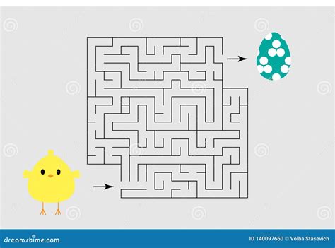 Easter Labyrinth Game Help The Chick To Find A Way Out Of The Maze