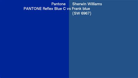 Pantone Reflex Blue C Vs Sherwin Williams Frank Blue Sw 6967 Side By