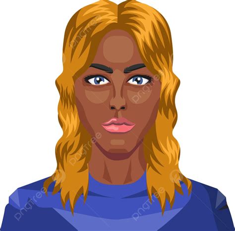 Illustrated Vector Of A Stunning African Girl With Blonde Hair Vector Vector Illustration