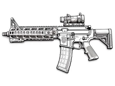 Premium AI Image | a drawing of a gun with a scope and a sight generative ai