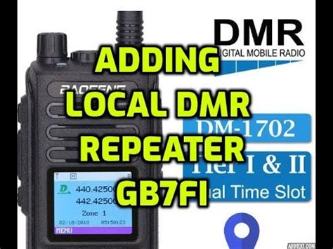 BAOFENG DM 1702 Add GB7FI DMR Repeater YouTube