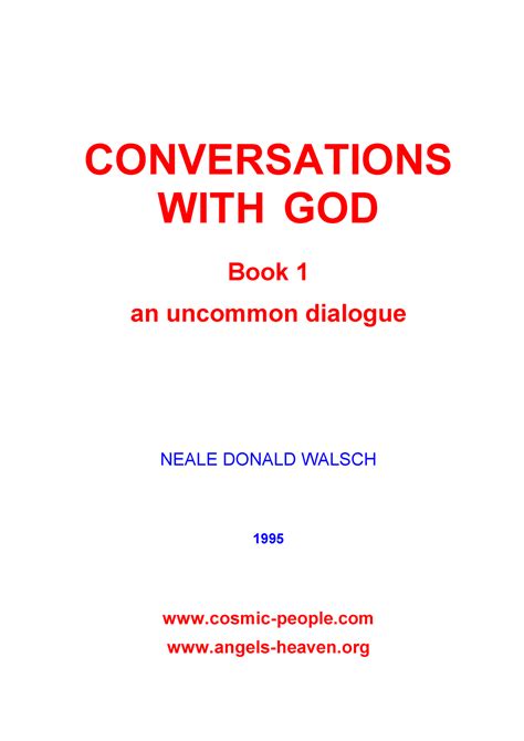 Conversations With God 1 Conversations With God Book 1 An Uncommon