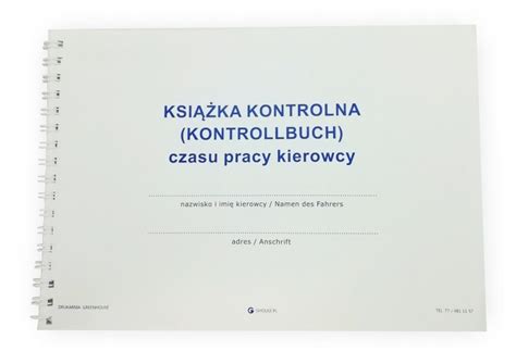 Książka czasu pracy kierowcy KONTROLLBUCH DE PL KONTROLLBUCH Cena