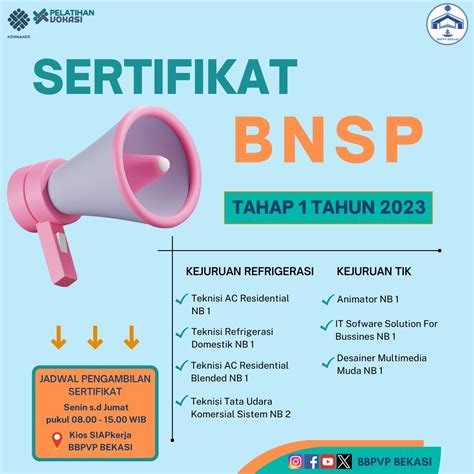 Sertifikat Bnsp Tahun Yang Sudah Tersedia Di Kios Siapkerja Blk