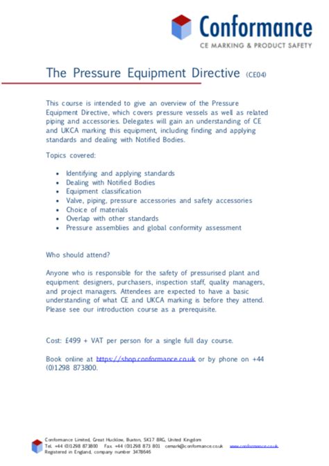 The Pressure Equipment Directive