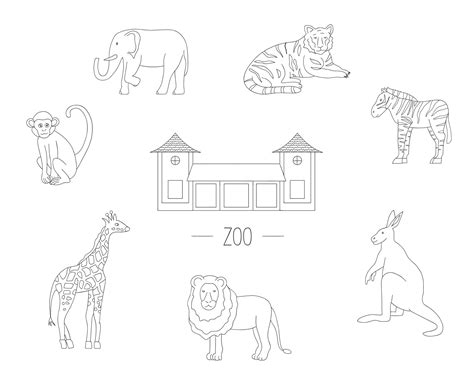 Children Drawing Animals Of Africa Mainland Mammals Zoo Vector Images