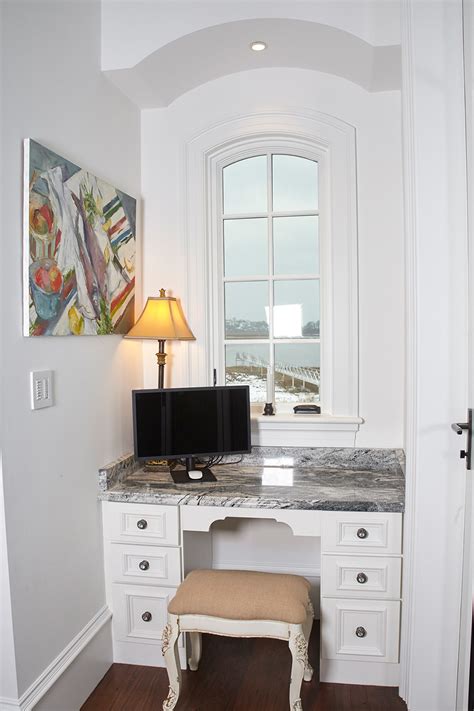 White Cabinets Built-In Office Desk – Michael James Design, Inc